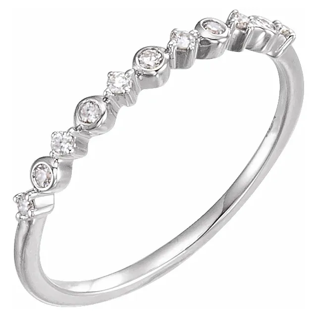 14K White 1/10 CTW Diamond Ring-