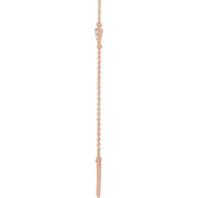 14K Rose .05 CTW Diamond Triangle 16-18" Necklace-
