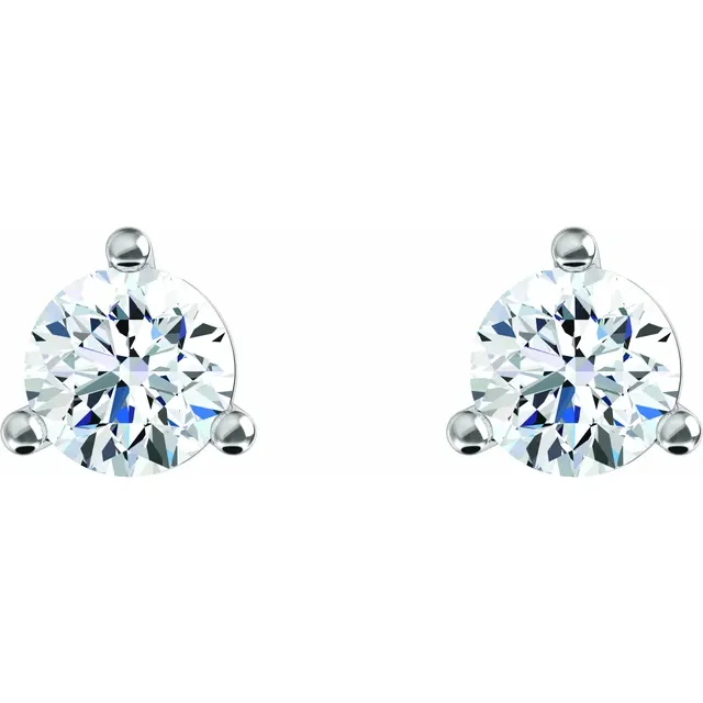 14K White 1 CTW Lab-Grown Diamond Stud Earrings-