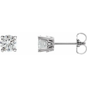 14K White 5 mm Round Forever One Moissanite Earrings-