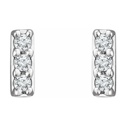 14K White .05 CTW Diamond Bar Earrings-