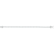 Sterling Silver Cubic Zirconia Line 7" Bracelet-