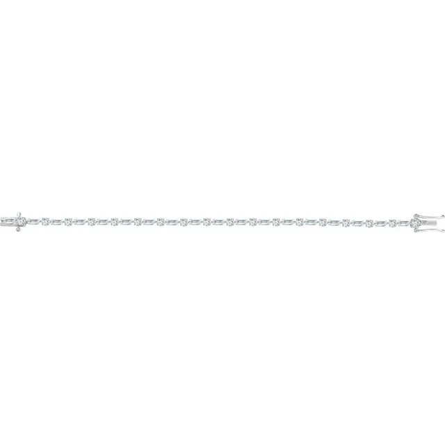Sterling Silver Cubic Zirconia Line 7" Bracelet