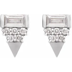 14K White 1/4 CTW Diamond Geometric Earrings-