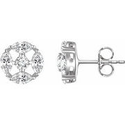Sterling Silver Cubic Zirconia Earrings-