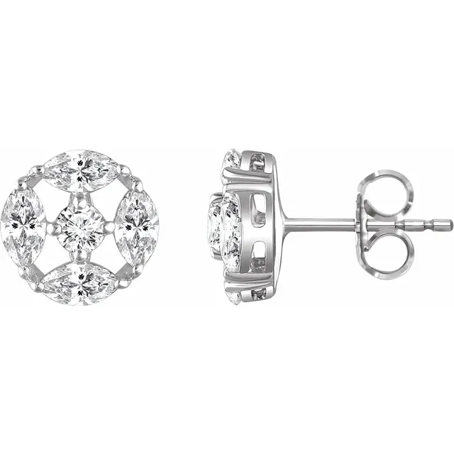 Sterling Silver Cubic Zirconia Earrings-