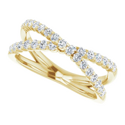 14K Yellow 1/2 CTW Diamond Criss-Cross Ring-