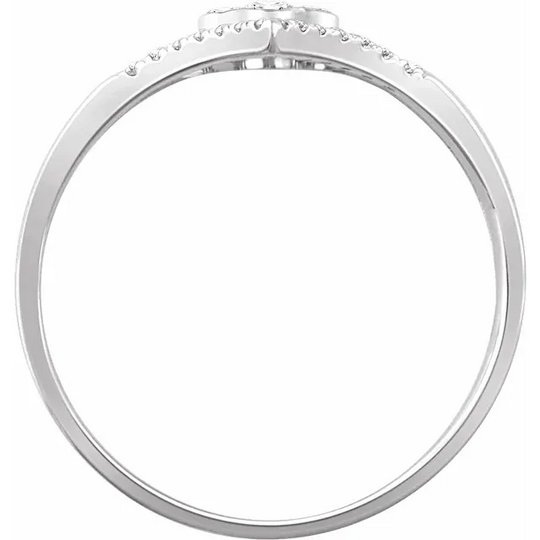 14K White 1/1 CTW Diamond "V" Ring