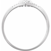 14K White 1/10 CTW Diamond "V" Ring-