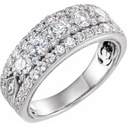14K White 1 1/2 CTW Diamond Anniversary Band-