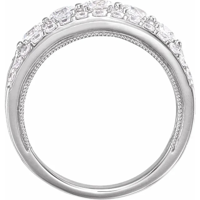 14K White 1 1/2 CTW Diamond Anniversary Band-