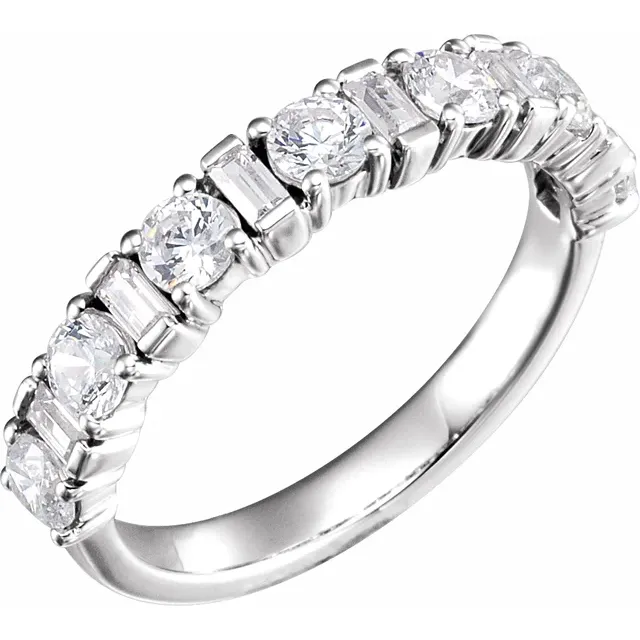 14K White 1 1/8 CTW Diamond Anniversary Band-