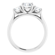 14K White 8 mm Round Forever One Moissanite Engagement Ring-