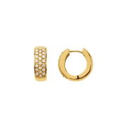 14K Yellow 1/3 CTW Diamond Hoop Earrings-