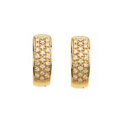 14K Yellow 1/3 CTW Diamond Hoop Earrings-