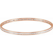 14K Rose 2 1/4 CTW Diamond Stackable Bangle 8" Bracelet-