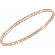 14K Rose 2 1/4 CTW Diamond Stackable Bangle 8" Bracelet-