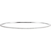 14K White 1 CTW Diamond Stackable Bangle 8" Bracelet-