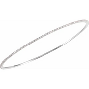14K White 1 CTW Diamond Stackable Bangle 8" Bracelet-