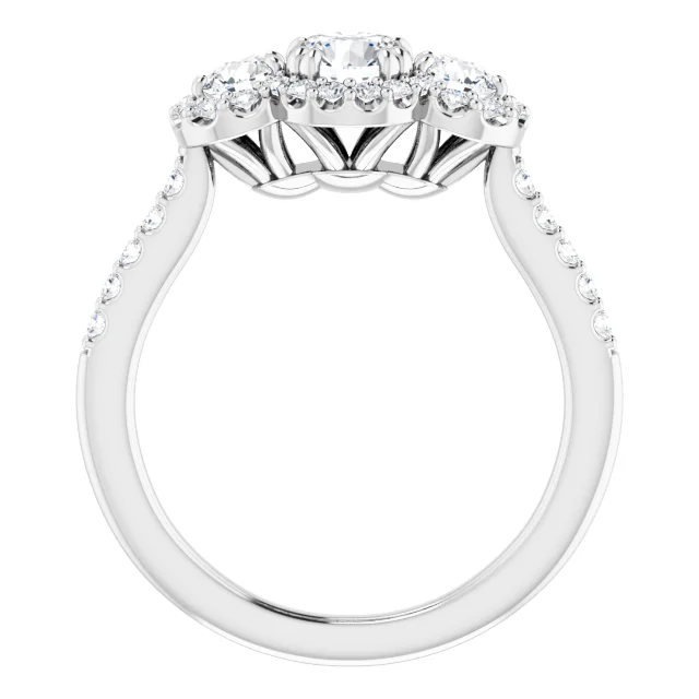 14K White 1 CTW Diamond Engagement Ring-