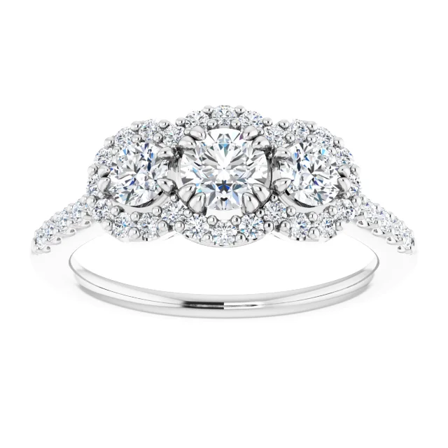14K White 1 CTW Diamond Engagement Ring-
