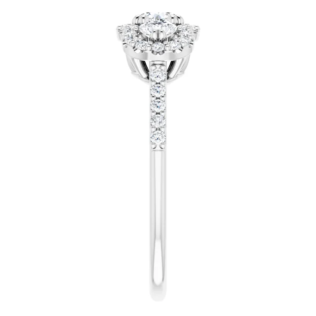 14K White 1 CTW Diamond Engagement Ring-