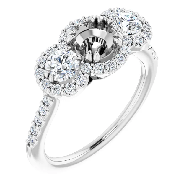 14K White 1 CTW Diamond Engagement Ring-