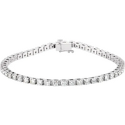 14K White 3 1/2 CTW Diamond Line 7 1/4" Bracelet-