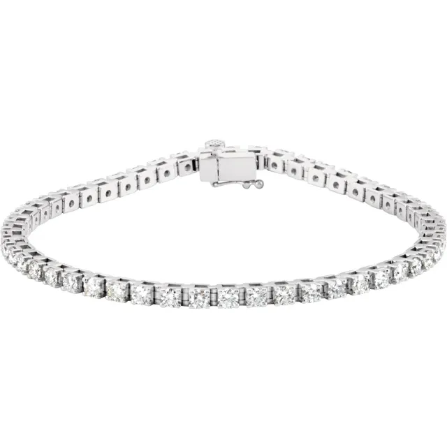 14K White 3 1/2 CTW Diamond Line 7 1/4" Bracelet-