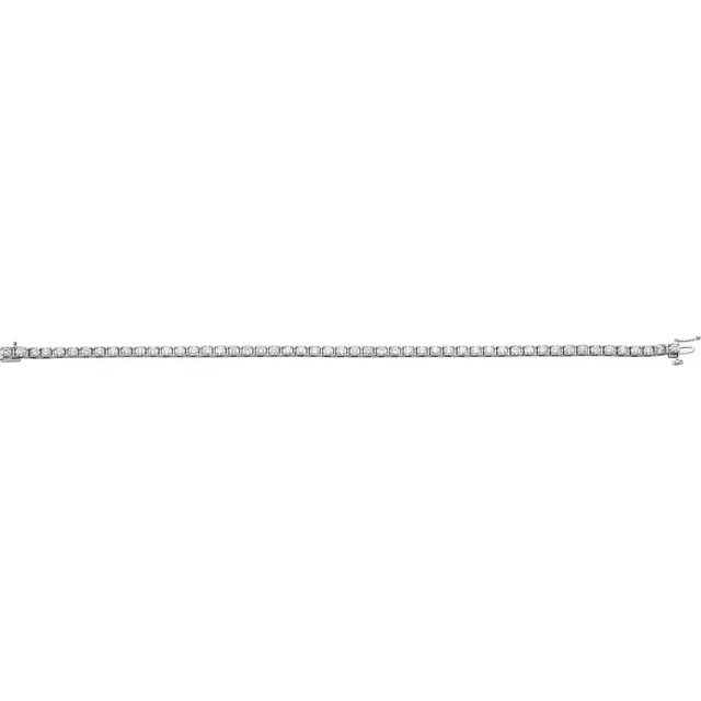 14K White 3 1/2 CTW Diamond Line 7 1/4" Bracelet-