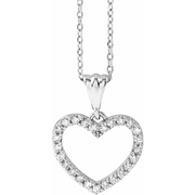 14K White 1/4 CTW Diamond Heart 18" Necklace-