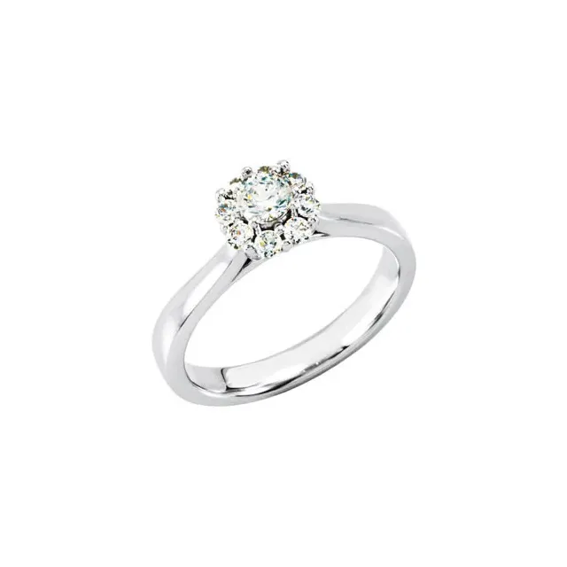 PLAT 1/3 CTW Diamond Halo-Style Cluster Engagement Ring-7.00 (approximate standard size)-