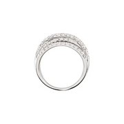 14K White 1 1/2 CTW Diamond Criss-Cross Ring Size 7-