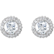 14K White 1 1/3 CTW Diamond Earrings-