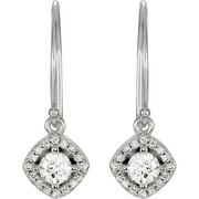 14K White 5/8 CTW Diamond Earrings-
