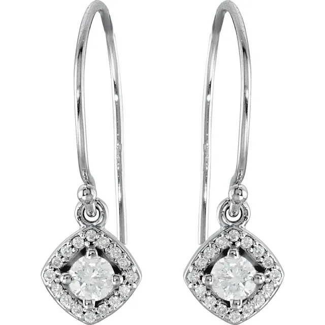 14K White 5/8 CTW Diamond Earrings-