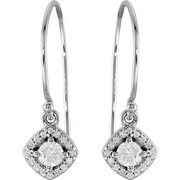 14K White 5/8 CTW Diamond Earrings-