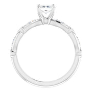 4.5 mm Square I2 Engagement Ring-