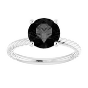 14K White Onyx Ring-7.00 (approximate standard size)-