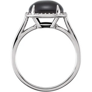 14K White Onyx & .04 CTW Diamond Ring-