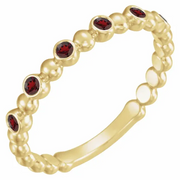 14K Yellow Blue Sapphire Stackable Ring-7.00 (approximate standard size)-