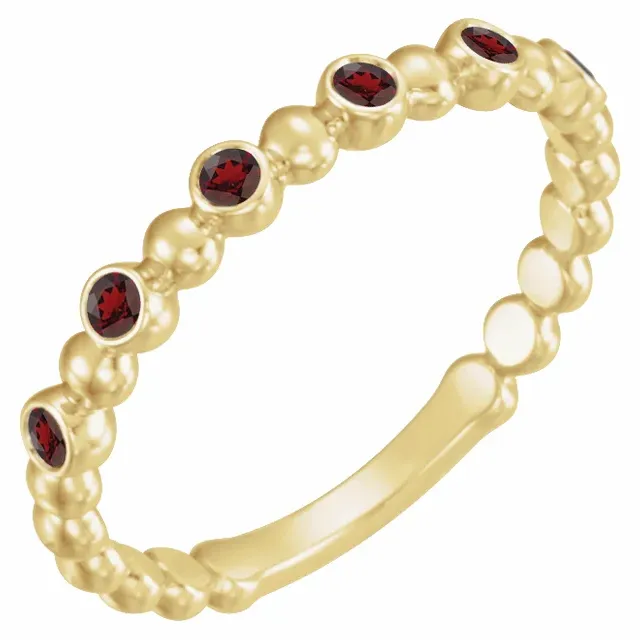 14K Yellow Blue Sapphire Stackable Ring-7.00 (approximate standard size)-