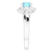 14K White Aquamarine Ring-