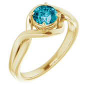 14K White Aquamarine Ring-