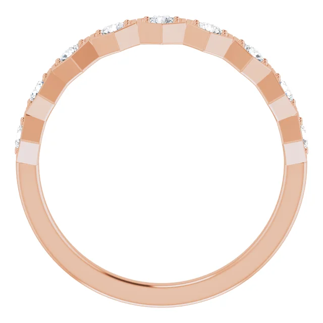 14K Rose 1/3 CTW Diamond Stackable Ring-