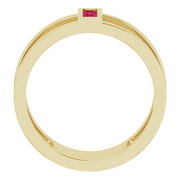 14K Yellow Ruby Baguette Ring-