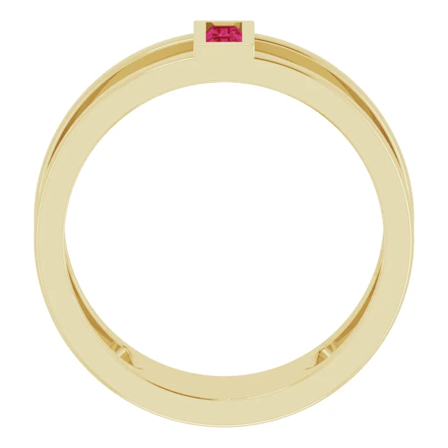 14K Yellow Ruby Baguette Ring-