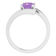 Platinum Amethyst & 1/4 CTW Diamond Ring-
