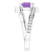 Platinum Amethyst & 1/4 CTW Diamond Ring-