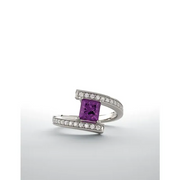Platinum Amethyst & 1/4 CTW Diamond Ring-